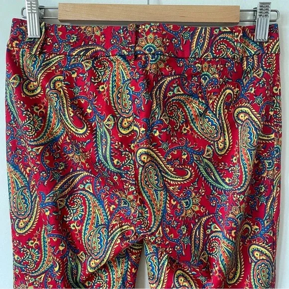 Lauren Ralph Lauren Red Paisley Dress Pants, Women's Size 2P - Picture 5 of 9